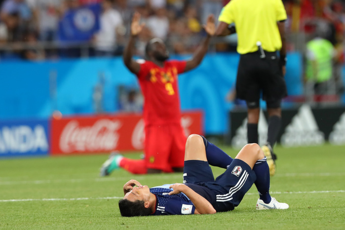 2018 FIFA World Cup Final Tournament First Round: Japan Upset by Belgium Gen Shoji  JPN , JULY 2, 2018   Football   Soccer : FIFA World Cup Russia 2018 round of 16 match between Belgium 3 2 Japan at Rostov Arena, Rostov On Don, Russia.  Photo by Yohei Osada AFLO SPORT 