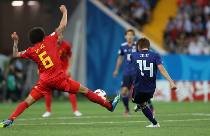 2018 FIFA World Cup Final Tournament First Round Inui Adds Goal Takashi Inui  JPN , JULY 2, 2018   Football   Soccer : FIFA World Cup Russia 2018 Round of 16 match match between Belgium 3 2 Japan at Rostov Arena in  Photo by AFLO   Japan s second goal, scored by Inui