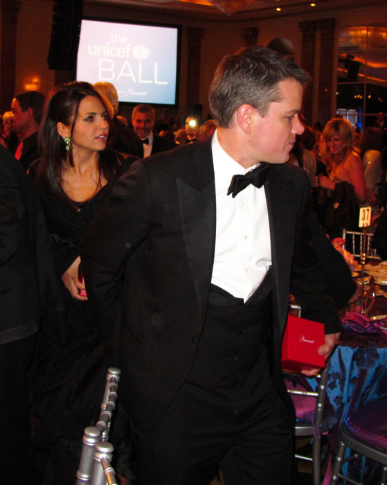 Luciana Barroso and Matt Damon, Dec 10, 2009 : The UNICEF Ball - Inside The Beverly Wilshire Hotel.Beverly Hills, CA, USA. Thursday December 10, 2009. **EXCLUSIVE**