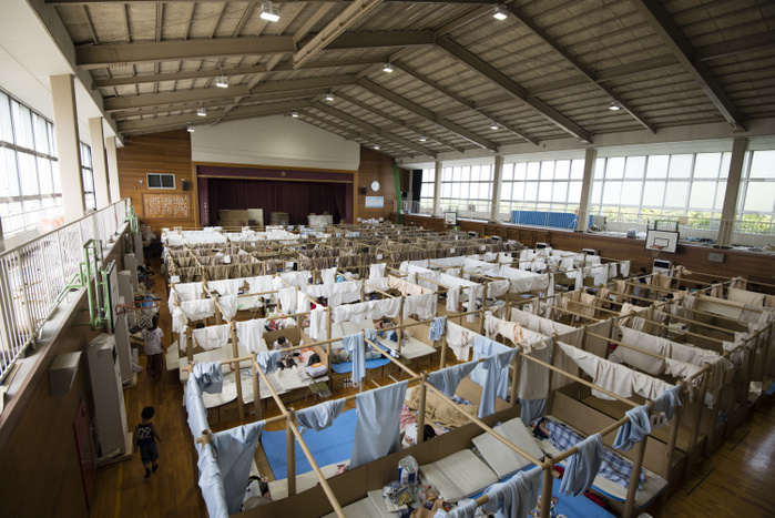 Disaster Response in Okayama Prefecture JULY 17, 2018   People whose homes were damaged or destroyed by flooding take shelter at Okada Elementary School, a temporary shelter for flood victims, in Mabicho, Kurashiki, Okayama Prefecture, Japan. More than 200 people died in floods and landslides caused by torrential rains more than a week ago. On Sunday, the government announced the weather event would be designated an extremely severe disaster, freeing up recovery funds for the affected areas.   Cleanup and recovery efforts have been hampered by extreme heat. Temperatures in Okayama Prefecture reached 37 degrees Celsius on Tuesday.  Photo by Ben Weller AFLO   JAPAN   UHU 