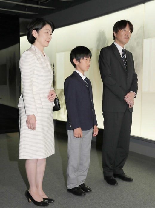 Prince Akishino and Princess Eugene visit the War Wounded and Sick Archives Prince and Princess Akishino and their eldest son Eugene visit exhibits at the Shokeikan, a museum for war wounded and sick, in Chiyoda Ward, Tokyo, Japan, July 30, 2018  Representative Photo 