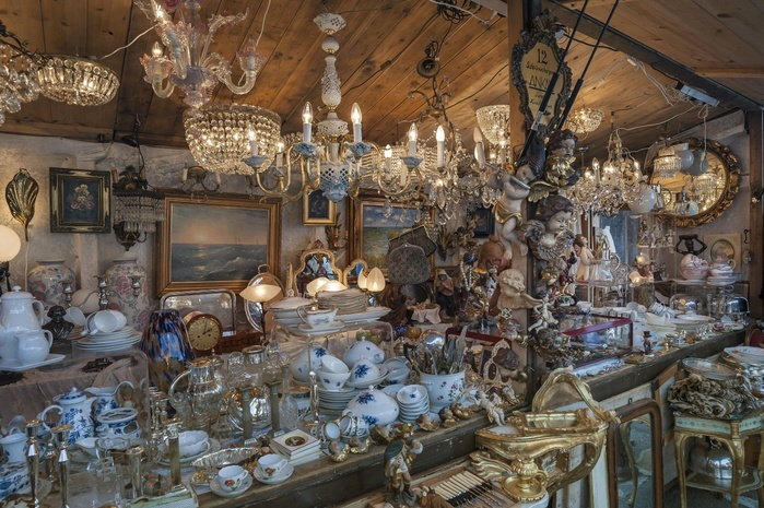 Germany Chandeliers and bric a brac, Auer Dult, Munich, Upper Bavaria, Bavaria, Germany, Europe, Photo by Manfred Bail