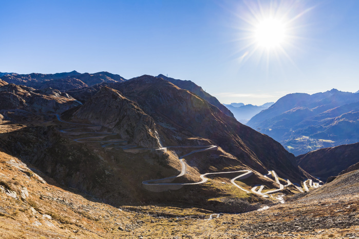 Tremolastrasse, Gotthardpass, alte Passstra , Tessin Switzerland, Valais, Alps, Gotthard pass