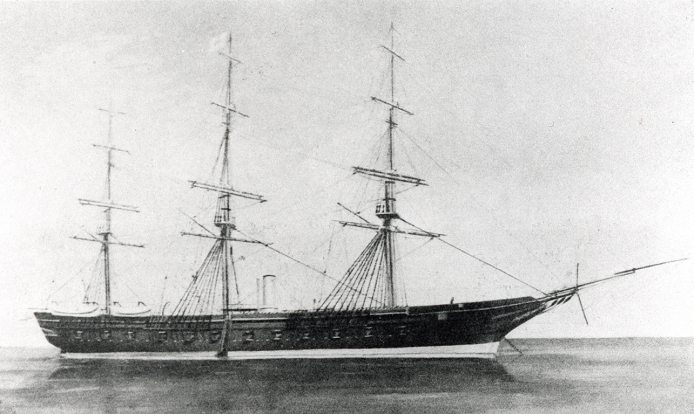 Kaiyo Maru  date of photograph unknown  Kaiyo Maru, Japan, UNDATED. One of Japan s first modern warships, powered by both sails and steam. She was ordered in the Netherlands in 1863 by the Bakufu.  Photo by Kingendai Photo Library AFLO 