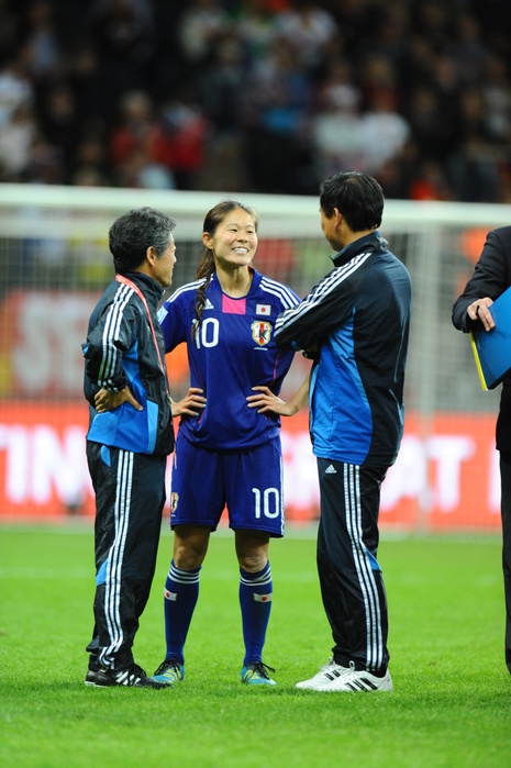 2011 FIFA Women s World Cup Nadeshiko Japan wins first place  C R  Homare Sawa, Norio Sasaki  JPN , JULY 17, 2011   Football   Soccer : Japan s Homare Sawa and head coach Norio Sasaki celebrate after winning the FIFA Women s World Cup Germany 2011 Final match between Japan 2 3 1 2 United States at Commerzbank Arena in Frankfurt am Main, Germany. Photo by JFA AFLO 
