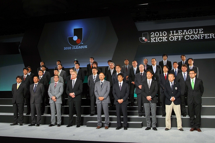 2010 J League Kickoff Conference Photo session by J1 J2 all head coachs,  FEBRUARY 26, 2010   Football :  2010 J.LEAGUE Kick off Conference  at Grand Prince Hotel Takanawa, Tokyo, Japan.    Photo by AFLO SPORT   1045 