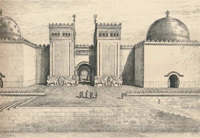  Sargon s Palace, Khorsabad: The South Eastern Gate , 1886. Artist: Alexander Francis Lydon.  Sargon s Palace, Khorsabad: The South Eastern Gate , 1886. 19th century imagining of Dur Sharrukin   Fort Sargon  , the Assyrian capital built by King Sargon II shortly after he came to the throne in 721 BC. From The Magazine of Art.  Cassell  amp  Company, London, 1886 