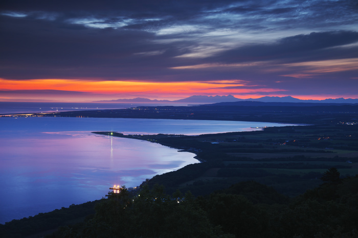 Morning at Lake Saroma, Hokkaido From Lake Saroma Observatory