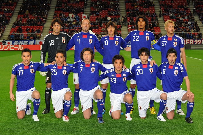 2011 AFC Asian Cup Qualifier Japan National Team Group Line Up  JPN , March 3, 2010   Football : AFC Asian Cup Qatar 2011 Qualification Round match between Japan 2 0 Bahrain at TOYOTA Stadium, Aichi, Japan.  Photo by AFLO SPORT   1045 .