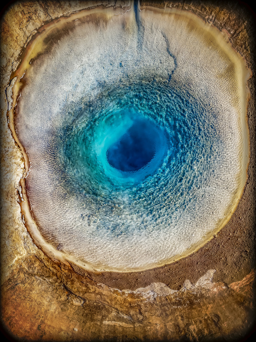 Top view of Strokkur Geyser, Iceland Top view of Strokkur Geyser prior to erupting, Iceland. This image is shot with a drone.  Photo by Ragnar Th. Sigurdsson