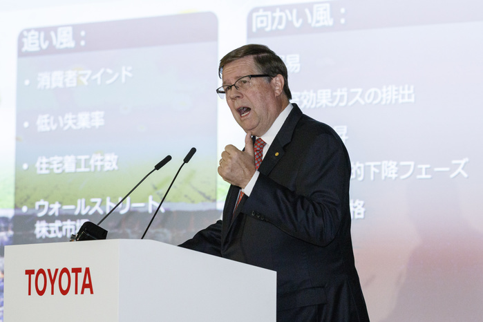 Toyota announces rise in profits for 2Q Toyota Motor Corp s Senior Managing Officer James E. Lentz speaks during a news conference to announce the company s second quarter financial results on Toyota Motor Corp. reported 58.51 billion Yen in July September profits compared with 45.83 billion Yen in the same period of the previous year. The carmaker sold 2,183,000 vehicles compared with 2,175,000 vehicles in the same period last year. Marin AFLO 