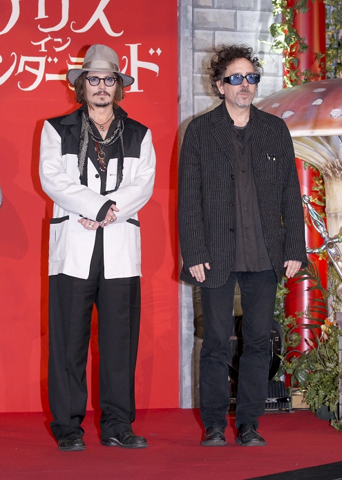 Johnny Depp and Tim Burton, Mar 22, 2010 : Actor Johnny Depp(L) and film director Tim Burton attend an event to promote the film 