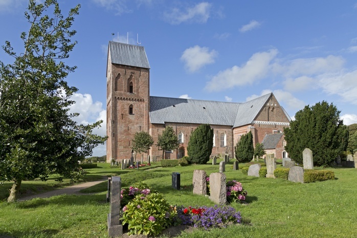 St. John's Church, Nieblum, Foehr Island, North Frisia, Schleswig-Holstein, Germany, Europe, Photo by Siegfried Kuttig