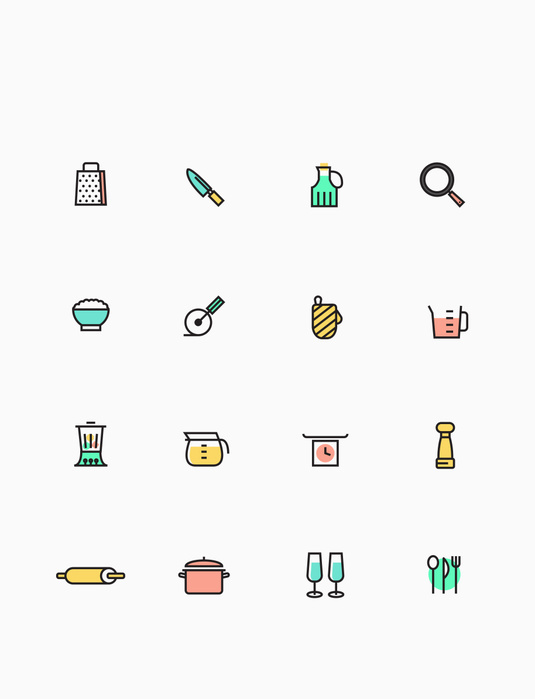 illustration Icons of various kitchen supplies