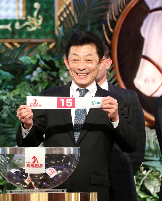 2018 Arima Kinen  G1  Preview Open Frame Drawing The 63rd Arima Kinen Festival: Trainer Tomomichi draws frame 8 and 15 of Cheval Grand on December 20, 2018  photo date 20181220  photo location Shinagawa Prince Hotel