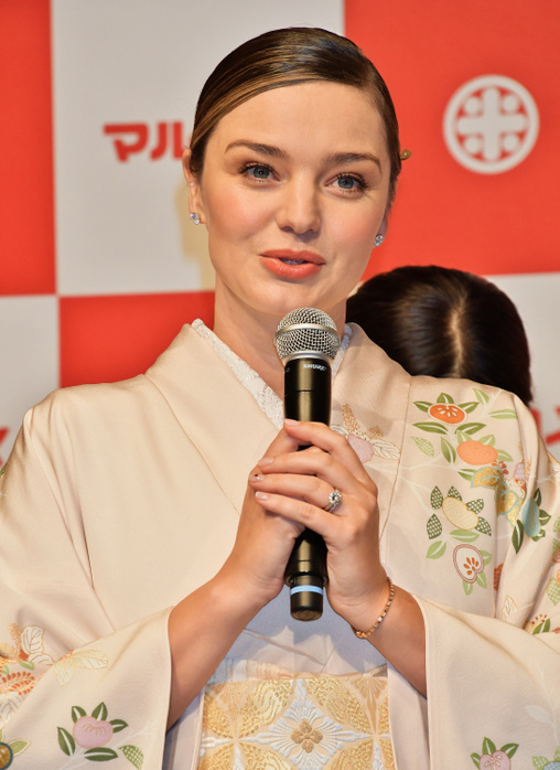 Miranda Kerr Promotes Marukome in Tokyo Model Miranda Kerr attends the promotional event for sweet rice sake made with malted rice  Koji amazake  of fermented foods company Marukome at Shinagawa Goos in Tokyo, Japan on January 10, 2019.