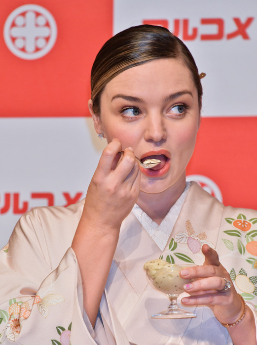 Miranda Kerr Promotes Marukome in Tokyo Model Miranda Kerr attends the promotional event for sweet rice sake made with malted rice  Koji amazake  of fermented foods company Marukome at Shinagawa Goos in Tokyo, Japan on January 10, 2019.