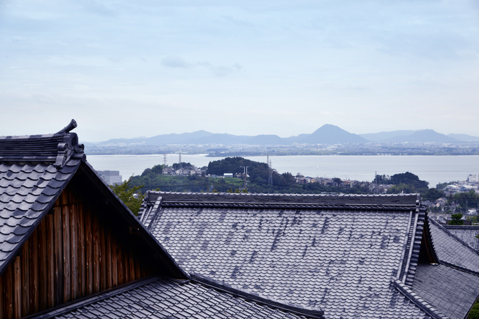 Distant view of Omi Fuji from Saikyoji Temple, Otsu City, Shiga Prefecture