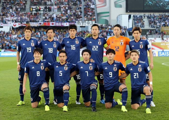 2019 AFC Asian Cup Final Japan team group group line up  JPN , FEBRUARY 1, 2019   Football   Soccer : AFC Asian Cup UAE 2019, Final match between Japan 1 3 Qatar at Zayed Sports City Stadium in Abu Dhabi, United Arab Emirates. Photo by AFLO 