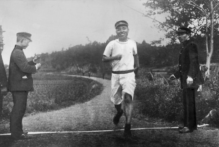 Shizo Kanaguri  Date of photography unknown  Shizo Kanaguri, marathon runner in the 1912 Stockholm Olympics, probably training, but no detailed description given  probably taken around 1912.