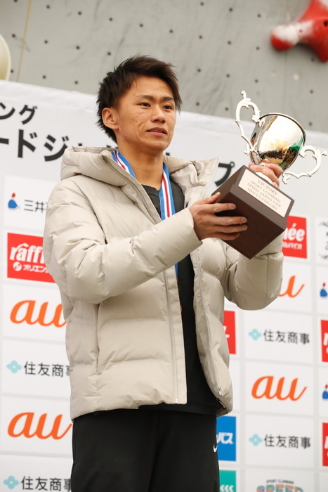 2019 Speed Japan Cup Men s Award Ceremony Yudai Ikeda Yudai Ikeda,. FEBRUARY 10, 2019   Sport Climbing :. The 1st Speed Japan Cup men s Award Ceremony at Moripark Outdoor Village in Tokyo, Japan.  Photo by AFLO SPORT 