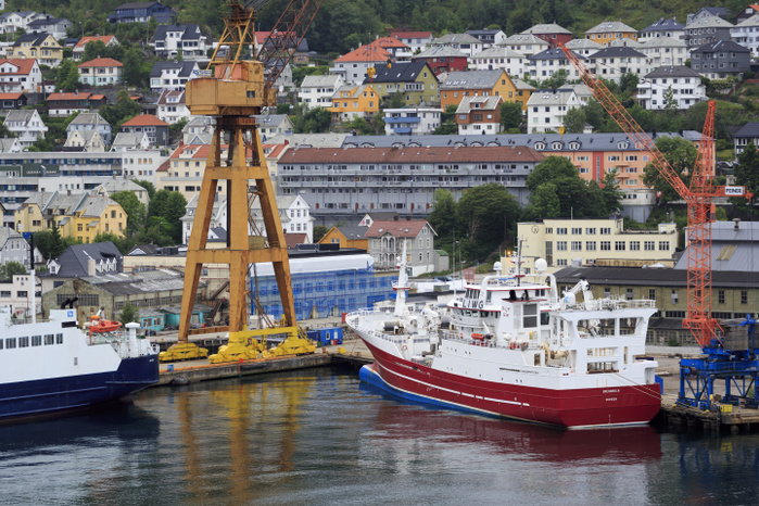 Trawler, Commercial docks, Bergen City, Hordaland County, Norway Trawler, Commercial docks, Bergen City, Hordaland County, Norway, Scandinavia, Europe, Photo by Richard Cummins
