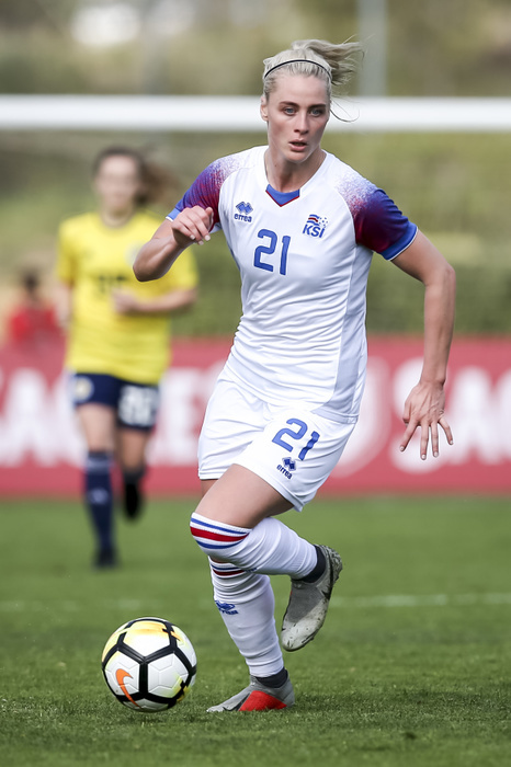Portugal: Iceland vs Scotland  Women  Iceland player Svava Ros Gudmundsdottir during the Algarve Cup 2019 Group A match between Iceland 1 4 Scotland at Bela Vista Municipal Stadium in Parchal, Portugal, March 4, 2019.  Photo by Pro Shots AFLO 