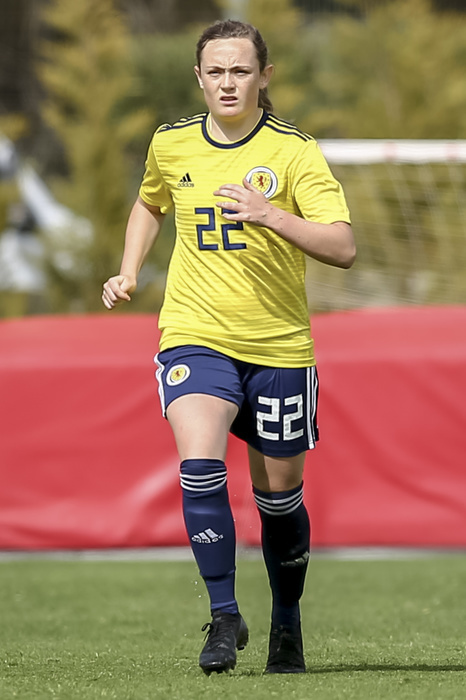 Portugal: Iceland vs Scotland  Women  Scotland player Fiona Brown during the Algarve Cup 2019 Group A match between Iceland 1 4 Scotland at Bela Vista Municipal Stadium in Parchal, Portugal, March 4, 2019.  Photo by Pro Shots AFLO 
