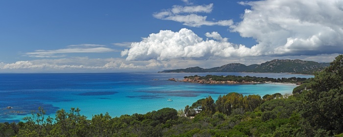 France Panorama of the bay of Palombaggia with turquoise blue sea, Porto Vecchio, Corse du Sud department, Corsica, France, Europe, Photo by Uwe Kazmaier