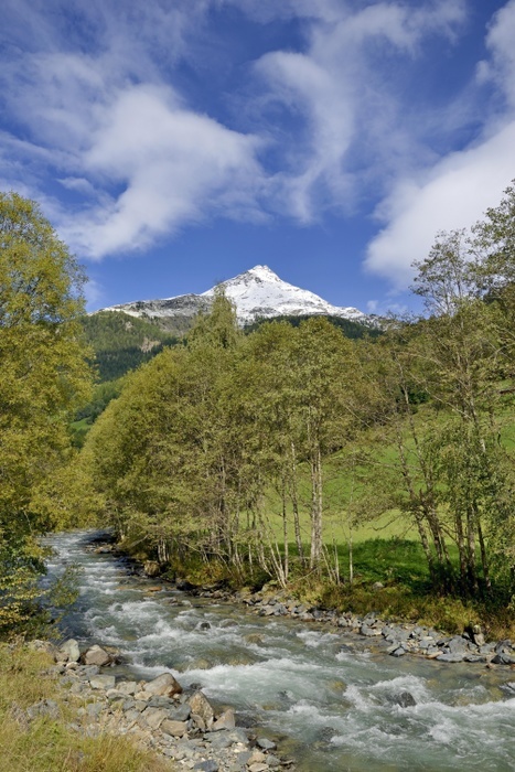 Austria View from M lltal to Wasserradkopf 3032 m, mountain creek M ll, Heiligenblut, M ll Valley, Hohe Tauern National Park, Carinthia, Austria, Europe, Photo by Frederik