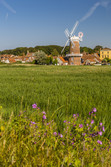 View of Cley Windmill on a summer day, Cley Village, Norfolk, England, United Kingdom, Europe View of Cley Windmill on a summer day, Cley Village, Norfolk, England, United Kingdom, Europe, Photo by Frank Fell