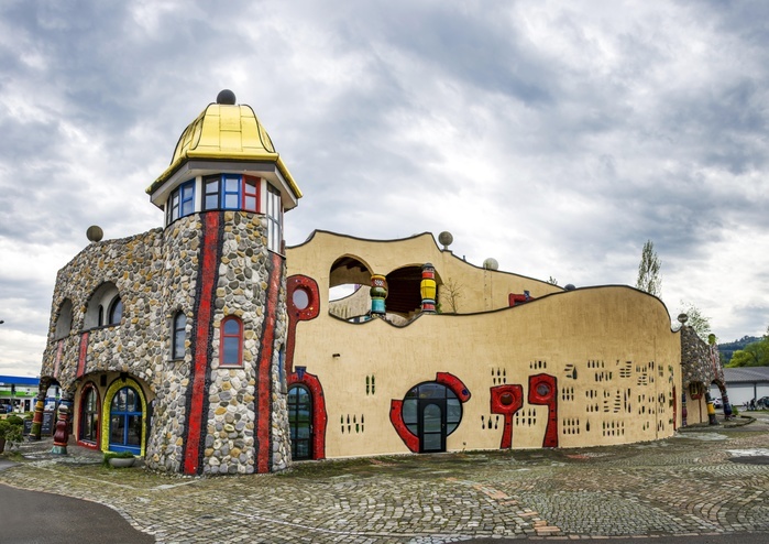 Hundertwasser Markthalle by Friedensreich Hundertwasser, Altenrhein, Staad, Lake Constance, Canton of St. Gallen, Switzerland, Europe, Photo by Mara Brandl