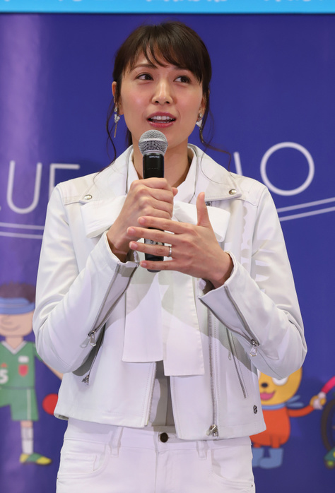ANA, Tokyo 2020 Games  500 Days Ahead  Event March 16, 2019, Yokohama, Japan   Former professional beach volleyball player Miwa Asao holds a talk show with Pyongchang Paralympic gold medalist Grim Narita in Yokohama, suburban Tokyo for a prmotional event of Tokyo 2020 Olympics and Paralympics, sponsored by All Nippon Airways  ANA  as the Summer Games are 500days to go on Friday, March 15, 2019. Narita and Asao tried to play blind football and flower arrangement after the talk show.     Photo by Yoshio Tsunoda AFLO 