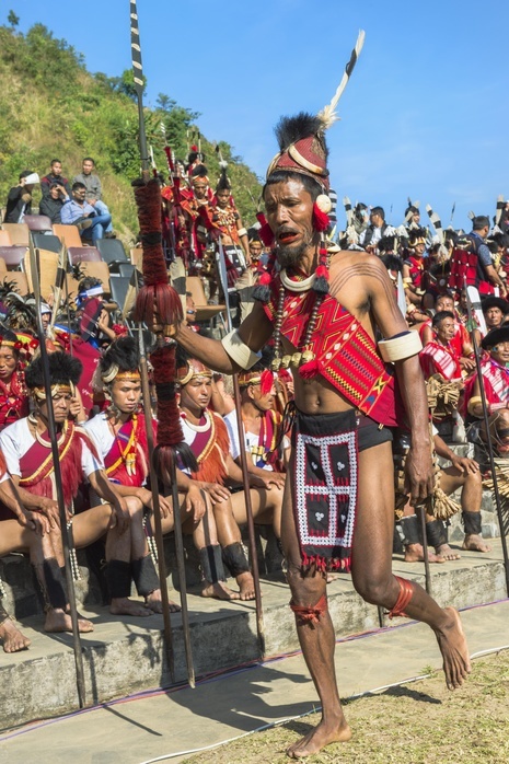 Tribesmen at the Hornbill Festival, Kohima, Nagaland, India, Asia, Photo by GTW