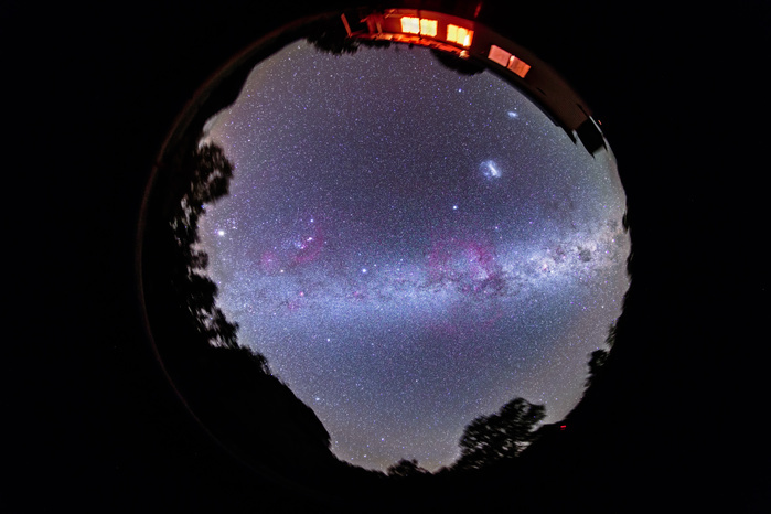 A fish eye 360 degree image of the entire southern sky. A fish eye 360 degree image of the entire southern sky.