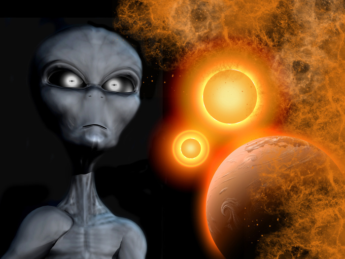 A Grey Alien from the Zeta Reticuli binary star system. A Grey Alien from the Zeta Reticuli binary star system.
